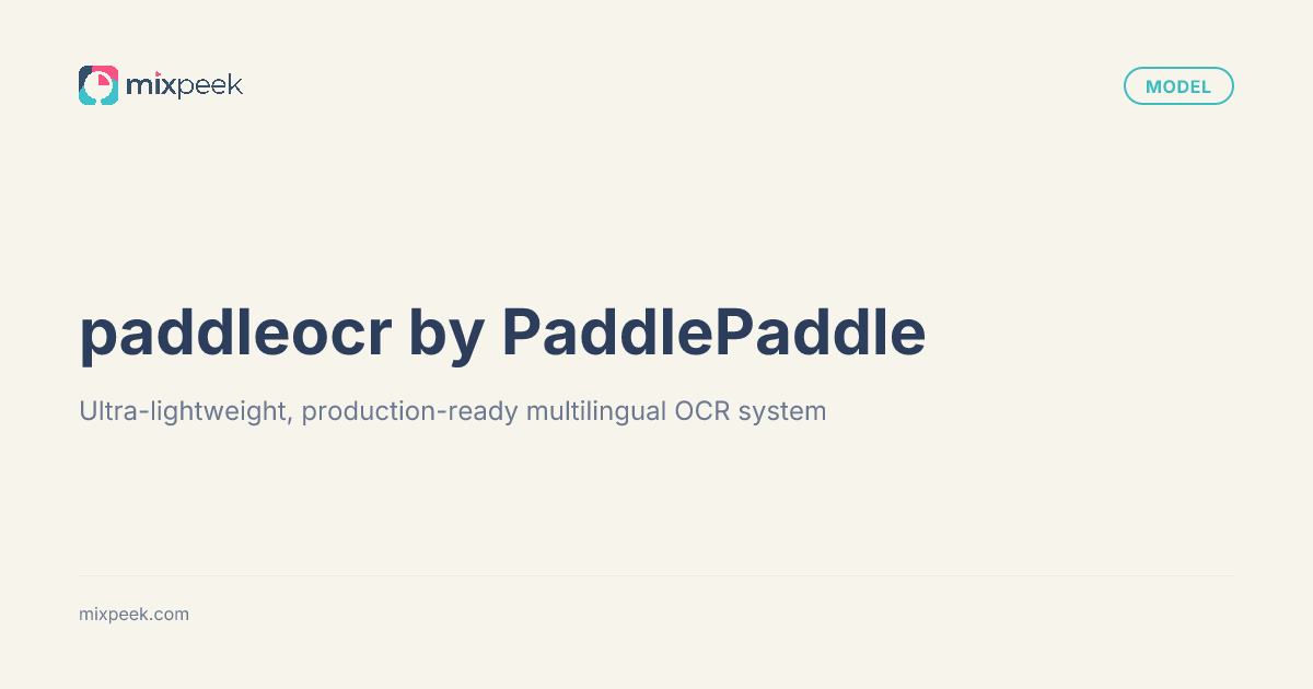 paddleocr by PaddlePaddle | Mixpeek Model Hub