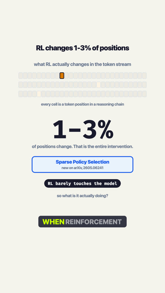 RL Changes 1-3% of Tokens, and They Were Already in the Top 5